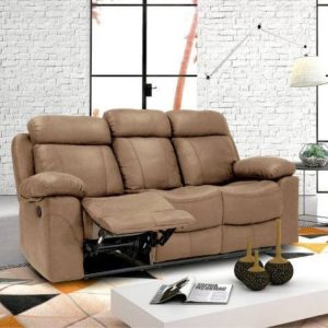 Sofá 3 plazas relax Menfis con estructura de madera maciza y asientos de alta densidad.